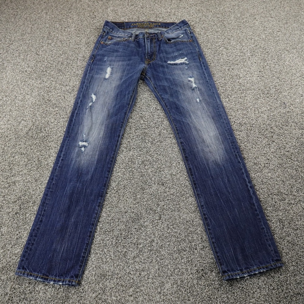 American Eagle Jeans‎ Mens 29X32 Dark Blue Denim Pants Slim Straight Preppy Y2K